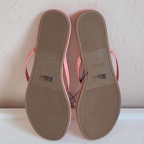 Gap Vegan Leather Coral Pink Flip Flops Thongs Toe Sandals Size 9 - Picture 10 of 12